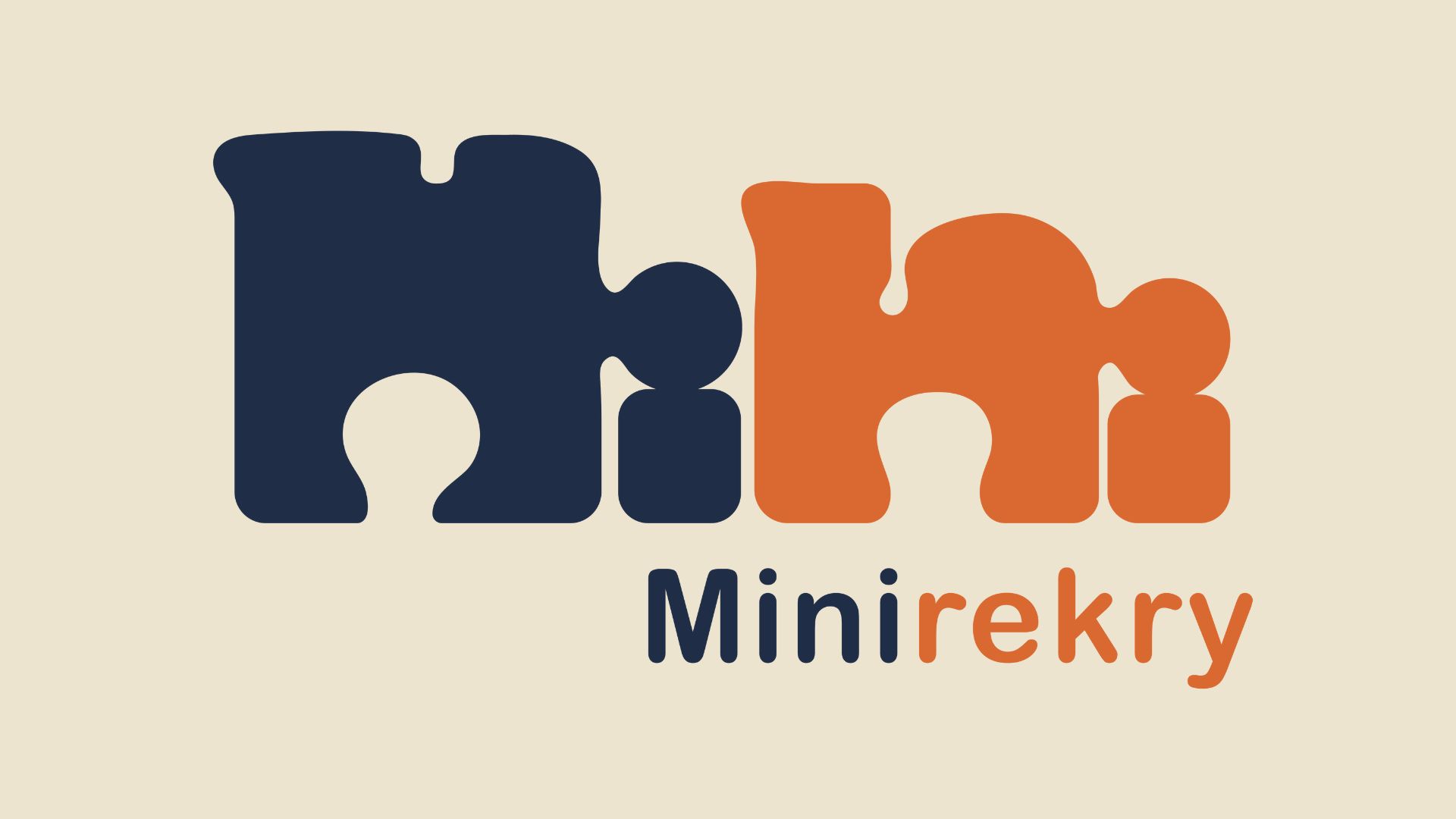 Minirekry-teksti ja logo joka koostuu palapelin paloista
